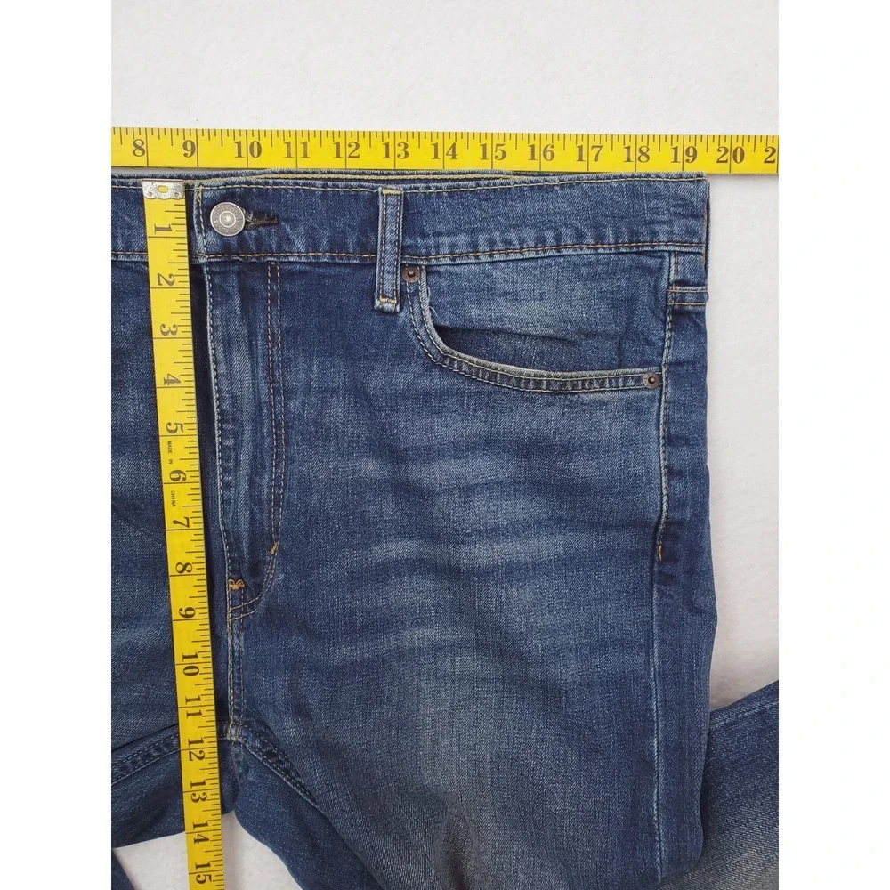 Levis 514 Jeans Mens 38x32 Blue Slim Straight Stretch Denim Pants Medium Wash